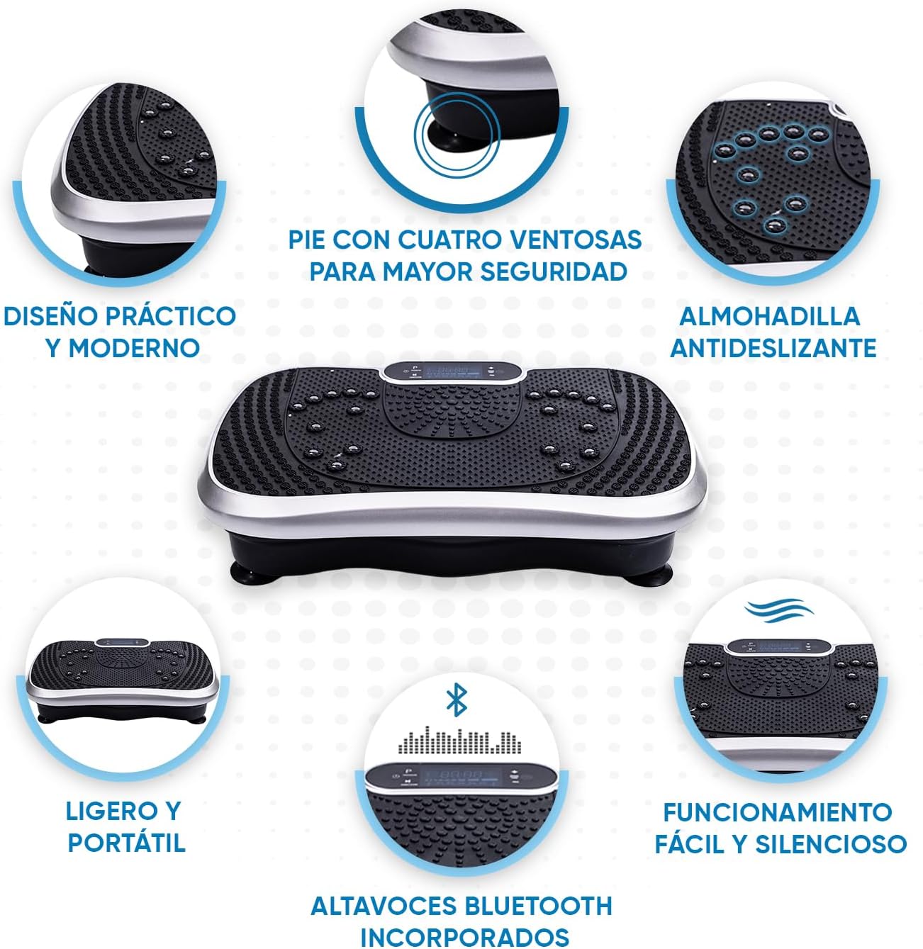 VibroFit™ Plataforma Vibratoria con Accesorios y Guía de Ejercicios GRATIS