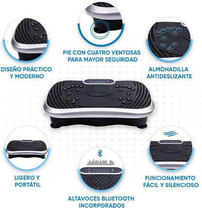 VibroFit™ Plataforma Vibratoria con Accesorios y Guía de Ejercicios GRATIS
