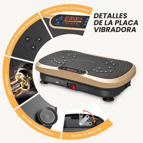 FitPulse™ Plataforma Vibratoria con Accesorios y Guía de Ejercicios GRATIS