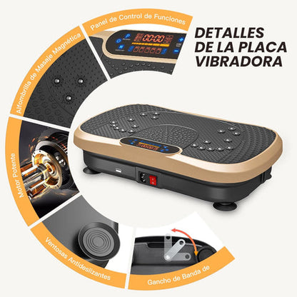 FitPulse™ Plataforma Vibratoria con Accesorios y Guía de Ejercicios GRATIS