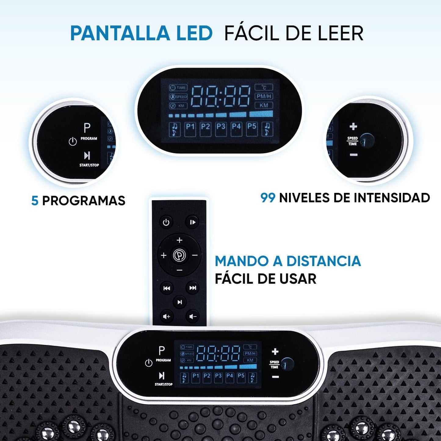 VibroFit™ Plataforma Vibratoria con Accesorios y Guía de Ejercicios GRATIS